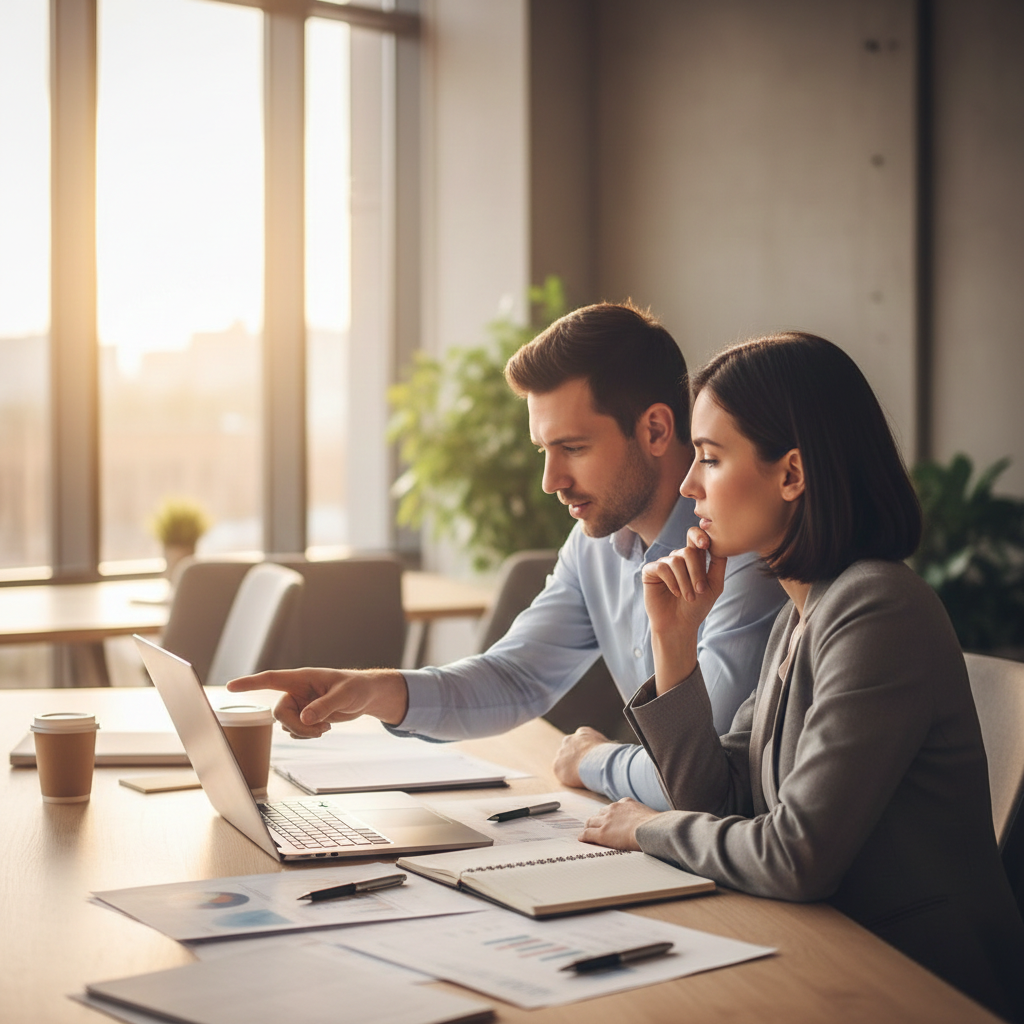 Implementation team working with client